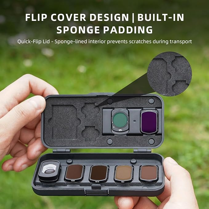 Hard Shell Lens Filter Case Pouch for DJI Osmo Pocket 3 Accessories | Dustproof & Water-Resistant Camera Lens Filter Storage Bag for ND UV CPL Filter Wide Angle Macro Lens TF/SD Card Organizer - Image 4
