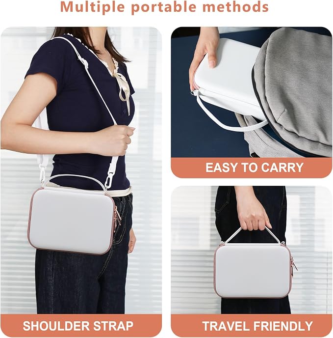 Hard Travel Case for Sony ZV-1F / ZV-1 / ZV-1 II Digital Camera, Protective Cases Bag Fits Vlogger Accessory Kit Tripod, Microphone, LED Video Light, Extra Zipper Pocket fit Battery Pack, White - Image 6