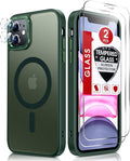 LeYi for iPhone-11 Phone Case Green Compatible with MagSafe Magnetic[ Screen Protector X2 + Camera Cover X2]Funda Para ipone 11case Military Grade Protective Cover Cases for i Phone 11 iphone11,Green by LeYi