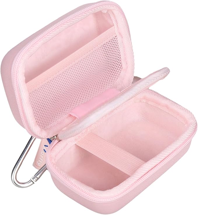 Digital Camera Case for FJFJOPK/for Lecnippy 4K Vlogging Camera/SECHKISS/Fleafer Upgrade FHD 1080P Digital Camera with Mesh Pocket for Accessories SD Card Cable (Case Only) (Pink) - Image 8