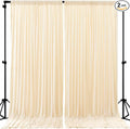 8ftx10ft Wrinkle Free Champagne Backdrop Curtain - 10 Feet Photography Backdrop Drapes, Silky Polyester Back Drop Cloth for Wedding Baby Shower Balloon Arch Background by Unknown