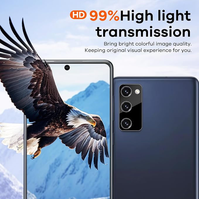 4+4 for Samsung Galaxy S20 FE 5G Screen Protector Camera Lens Protector | 9H Tempered Glass Cell Phone Protector - Image 6