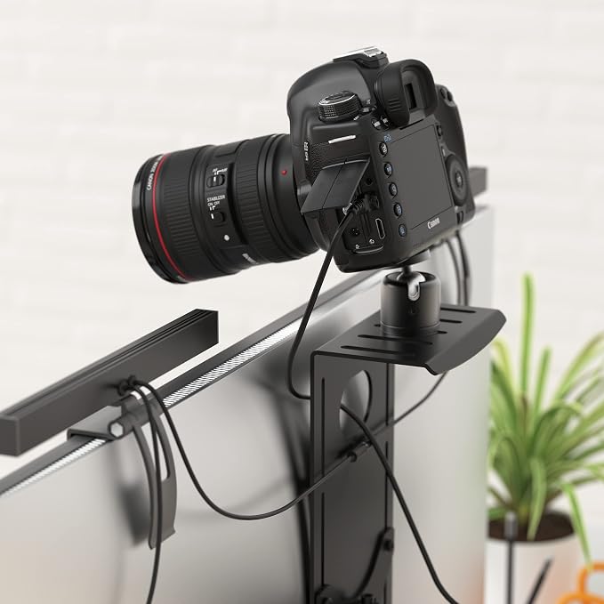 HumanCentric DSLR Monitor Mount Small, Desk Camera Mounting | Light Webcam, Microphone Shelf for Monitor VESA Arm, Replace Clamp Tripods, 100x100mm Patterns, Aluminum, Hardware Included - Image 9