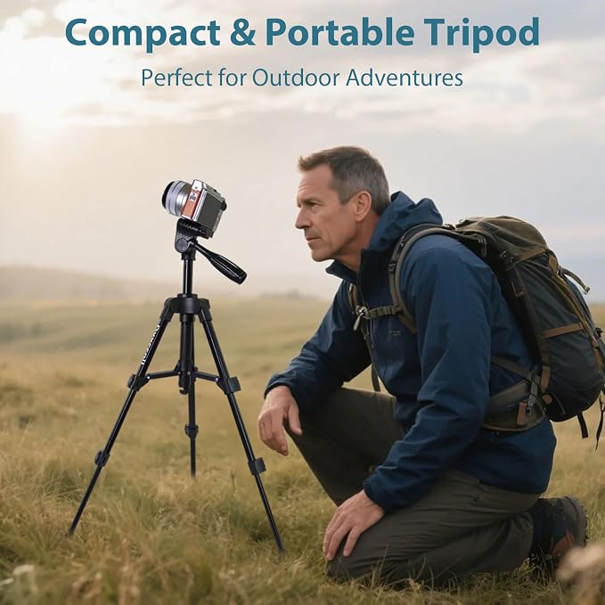 Small Tripod for Camera, Mini Tripod for Projector, Phone, DSLR, Laser Level, Portable Adjustable 11"-25" Height, 5 lbs Capacity, 360 Rotation, Includes Carry Bag and Phone Holder - Image 9