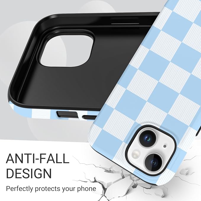 TPU Phone Case for iPhone 15, MagSafe Wireless Charging Compatible, Shockproof Slim Fit Protective Cover with Anti-Yellowing & Raised Camera Protection (Plaid 3, iPhone 15) - Image 5