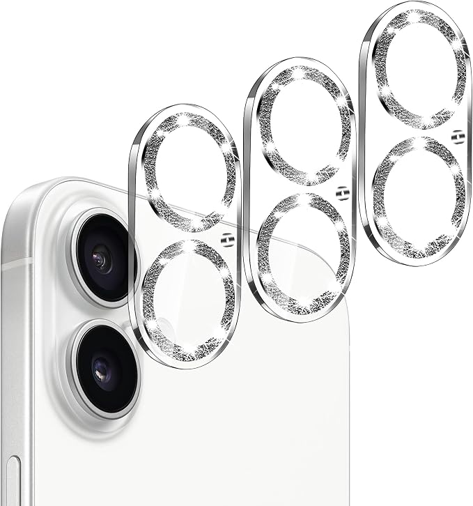 Dengduoduo Camera Lens Protector for iPhone 16 and 16 Plus 3 Pack, Tempered Glass, Ultra HD, 9H Hardness, Anti-Scratch, Case Friendly, Easy to Install [No Affect on Night Shots] by Dengduoduo