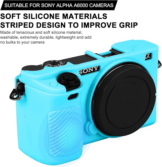 Easy Hood Case for Sony Alpha A6000 ILCE-6000 Digital Camera, Blue | Soft Silicone,Anti-Scratch,Dustproof,Shockproof,Slim Fit,Enhanced Grip,Camera Skin Protector Accessories Protective Cover - Image 2
