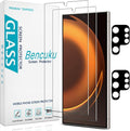 Screen Protector for Samsung Galaxy S24 Ultra Tempered Glass | Camera Lens Protector, Fingerprint ID Compatible, Anti Scratch, 2+2 Pack by Bencuku