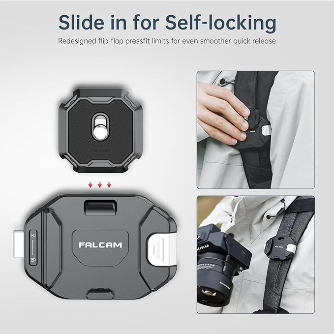 ULANZI F38 Camera Backpack Strap Clip Quick Release Kit | Camera Video Photography Accessories for Backpack Straps V2, QR Plate Camera Tripod Mount - Image 3