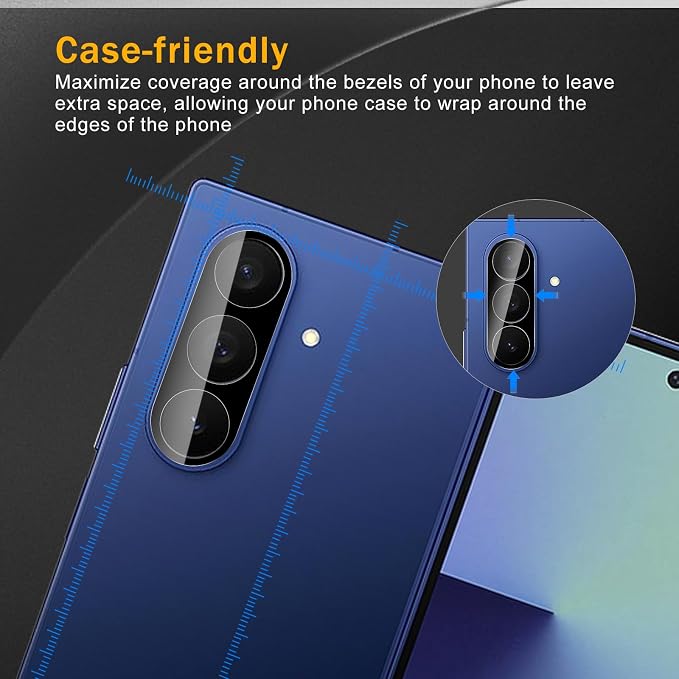 3 Pack Camera Lens Protector for Samsung Galaxy Z Fold 7 | Tempered Glass,Anti-Fingerprint,9H Hardness,Scratch Resistant,Easy to Install,Bubble Free,HD Clarity - Image 3