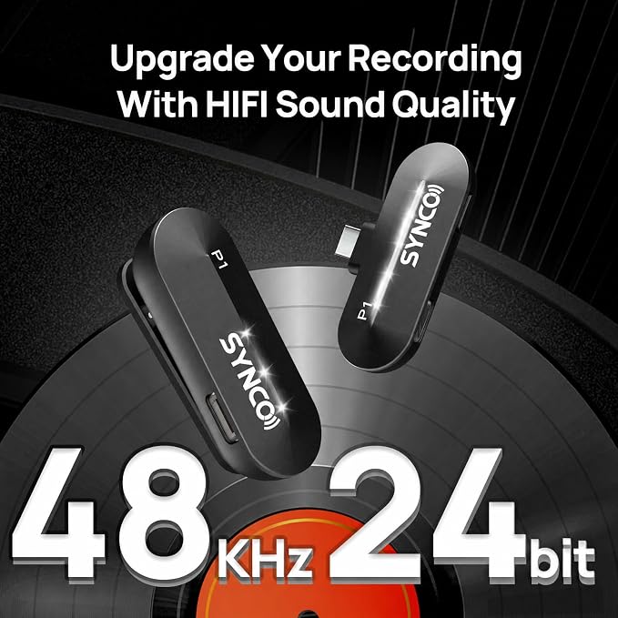 SYNCO Wireless Lavalier Microphone, USB-C Wireless Microphones for iPhone 15, Andriod Phone, P1XT Professional Lapel Mic for Tiktok, YouTube, Streaming, Vlog Video Recording, for Type-C Devices - Image 2