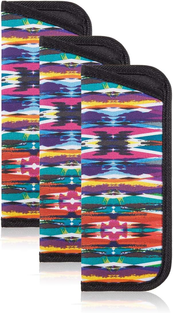 TRIUMPH VISION 3 Pack Reading Glasses Pouch Soft Case Eyeglass Sleeve Slim | Alternative to Bulky Case in bag, Lightweight Lined Padded Protect Optical lens Slip in, Cute Pattern Portable for Daily Use by TRIUMPHVISION