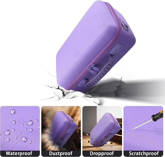 Hard Case for Canon EOS Rebel T7/T100/R50/R100 DSLR Camera with Lens | Fits for Canon T7/T100/R50/R100/R5/R6 V//R6 Mark II DSLR Camera and Lens, With Shoulder Strap, Protective Case, Purple - Image 5
