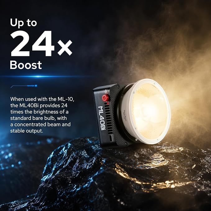 Godox ML40Bi Mini COB Video Light 40W, 26400lux@1m, Handheld Portable Bi-Color COB LED Continuous Output Lighting w/Built-in 4800mAh Battery, CRI/TLCI 96+ 0-100%, 11FX, NFC APP Photography Spotlight - Image 3