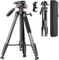 CAMBOFOTO 74"-Camera-Tripod, Porfessional Aluminum Heavy Duty Tripod Stand for Mirrorless Camera/DSLR/Cell Phone/Camcorder, with Holder and Travel Bag | Heavy‐Duty Tripod Stand for DSLR & Mirrorless Cameras/Smartphones/GoPro, with 360° Pan Head/Phone M... by CAMBOFOTO