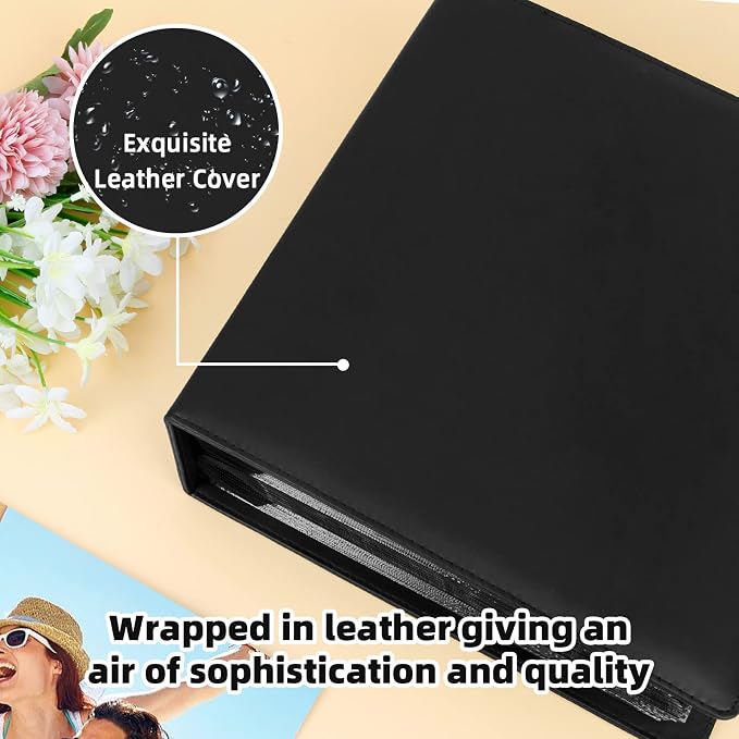 Aevdor 8x10 Photo Album, 168 Photos, Leather Cover, Black | Large Capacity, Side-Loading Clear Pockets, Vertical 8x10 Layout, Black Inner Pages, Wedding, Travel, Baby & Family Memories - Image 3