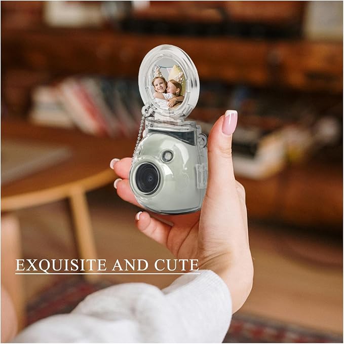Protective Clear Case and Mini Tripod Kit Fits Fujifilm Instax PAL | for Instax Pal Hard Cover Camera Case with Selfie Mirror and White Stand Accessories Bundle - Image 5