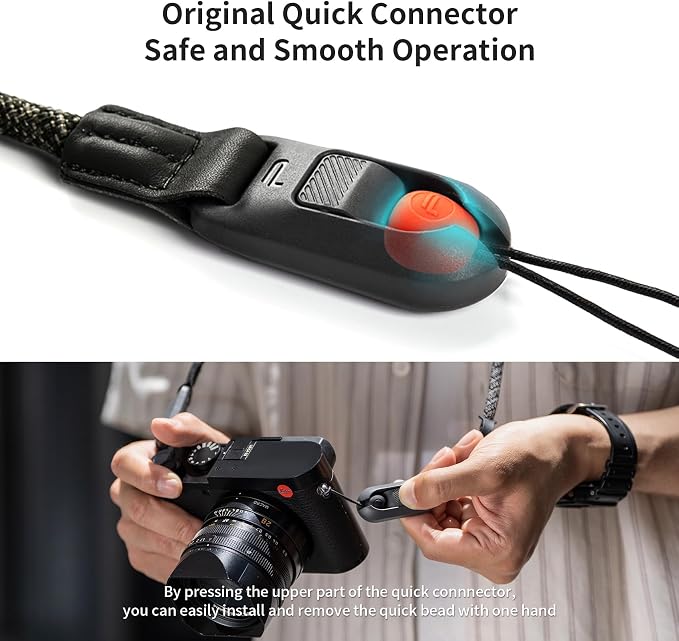 PGYTECH Camera Neck Strap Air Quick-Release for Mirrorless, Night Black | Leather-Like Surface with Braided Rope, Lightweight & Adjustable Camera Shoulder Strap Perfect for Daily Carry/Street/Studio - Image 3