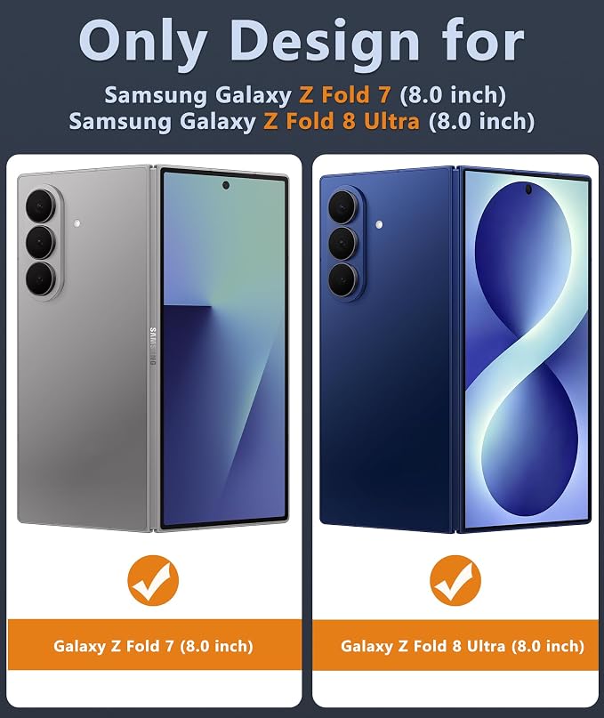FNTCASE for Samsung Galaxy Z Fold 8 Ultra / Z Fold 7 Case, Fit for Magsafe | Screen Protector, Translucent Matte, 18FT Military Grade Drop Protection, Shockproof Protective Phone Cover, Blue - Image 2