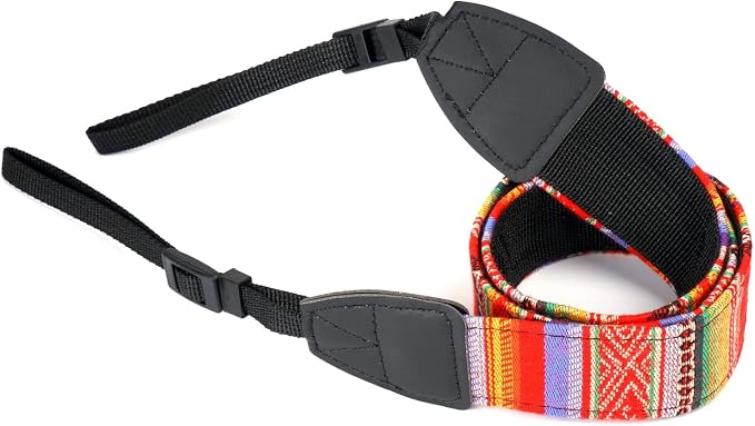 Camera Strap Canvas Rainbow Shoulder Strap with Quick Release Buckles | Adjustable Vintage Neck Shoulder Carrying Strap for DSLR SLR Most Digital Cameras - Image 7