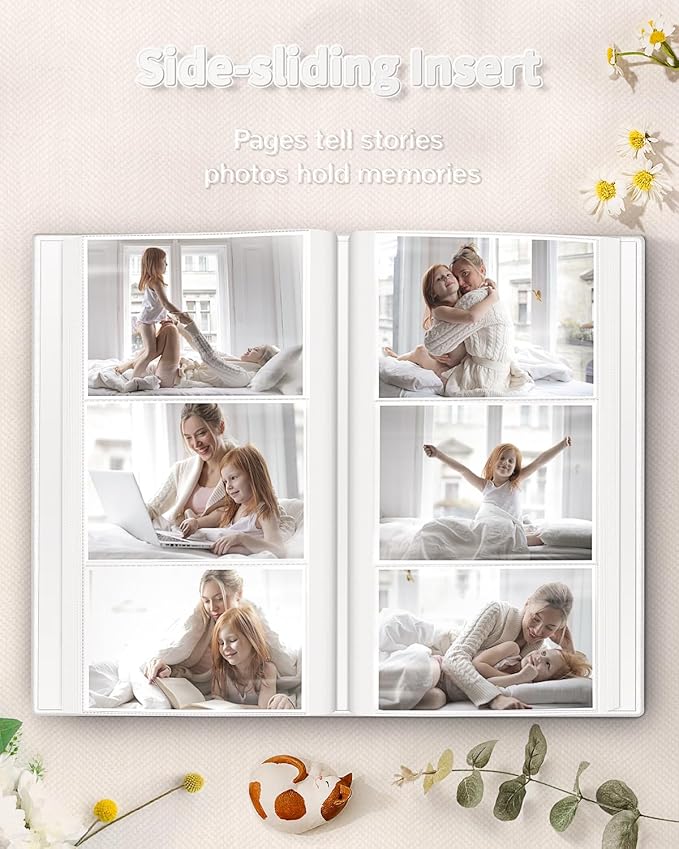 Artfeel Photo Album 4x6 with 300 Pockets,Slip-in Picture Albums,Linen Cover Memory Book with Front Window,White Page Vertical Photo Book for Wedding,Family,Anniversare,Baby,Vacation - Image 5