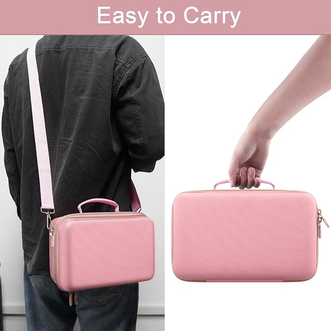 Hard Case for Canon EOS Rebel T7/T100/R50/R100 DSLR Camera with Lens | Fits for Canon T7/T100/R50/R100/R5/R6 V//R6 Mark II DSLR Camera and Lens, With Shoulder Strap, Protective Case, Pink - Image 8