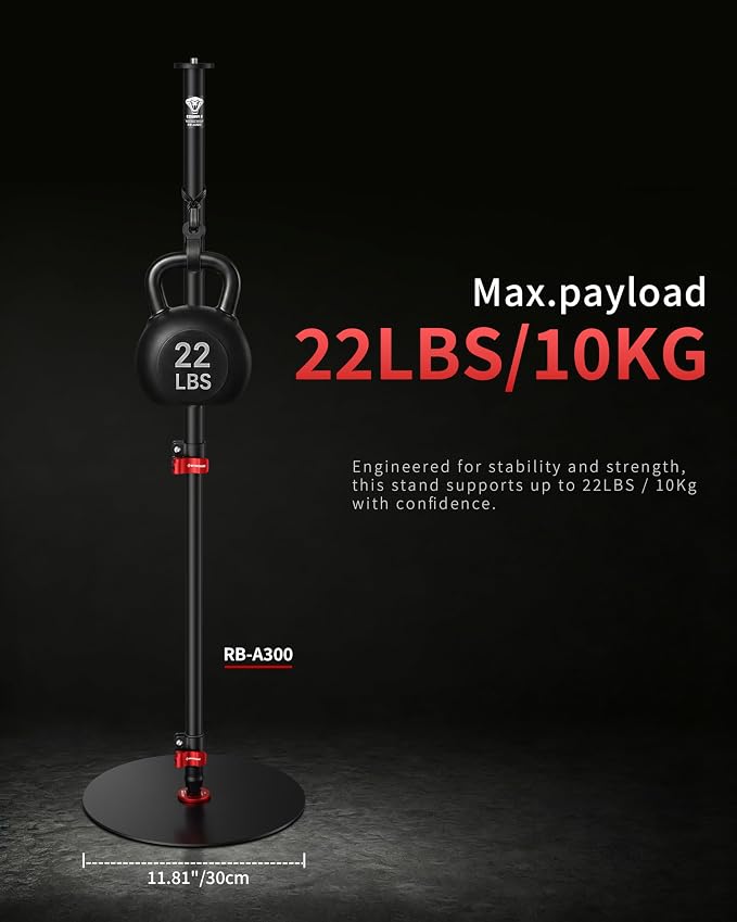 IFOOTAGE Round Base Monopod RB-A300,Live Studio Small Footprint Monopod,1/4" & 3/8" Mount Adapter and Conversion Screw,Aluminium Alloy Stable Structure,24"/61~59.5"/151cm - Image 5