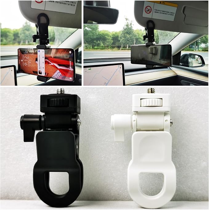 2 Pack Monitor Camera Mount Clamp Clip Screen LCD Display Top Fill Light Flash Holder Webcam Stand with 1/4 Screw Universal Connector for Phone Tripod Tablet Video Live Stream - Image 6