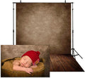 Allenjoy 5x7ft Soft Fabric Brown Wall with Wooden Floor Photography Backdrop Newborn Baby Photoshoot Abstract Portraits Photo Photographer Background Props by Allenjoy