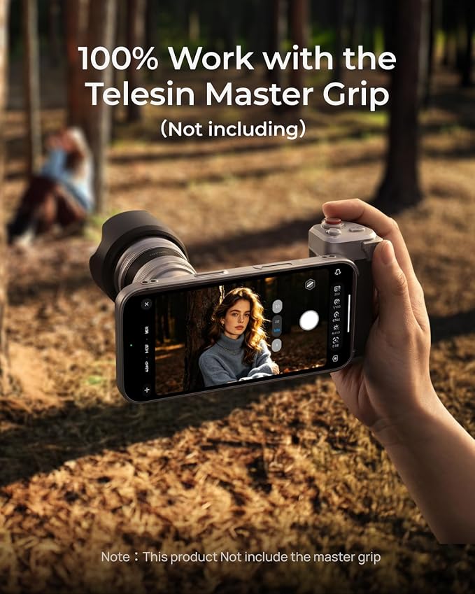 TELESIN 2X Telephoto Master Lens for iPhone 17 Pro with Hood, APP Pro EIS | 105mm Authentic Portraits, 200mm Equivalent Optical Telephoto Extender for Wildlife/Sports/Concert Portrait Photography - Image 5