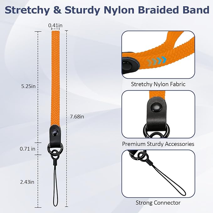 Elastic Nylon Wrist Lanyard for AirPods Case, Anti-Lost Strap for AirPods 1/2/3/Pro/Pro 2 Charging Case, Multi-Functional Wrist Strap for Phones Keys Cameras Small Gadgets, Orange - Image 4