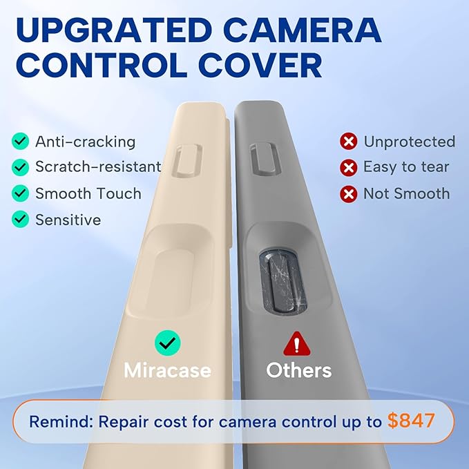 Miracase Silicone & Magnetic for iPhone 17 Pro Max Case, Sand | Compatible with MagSafe, Camera Control Cover, Premium Silicone Cover Shockproof Drop Protection Phone Case for 17 Pro Max - Image 3
