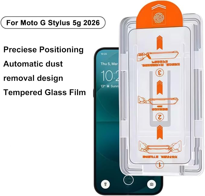 for Moto G Stylus 5G 2025/2026 Screen Protector with De-Bubble Card, 9H Hardness Military-Grade Shatterproof Protection Tempered Glass flim, Case Friendly, Anti-Scratch (2 PACK) - Image 4