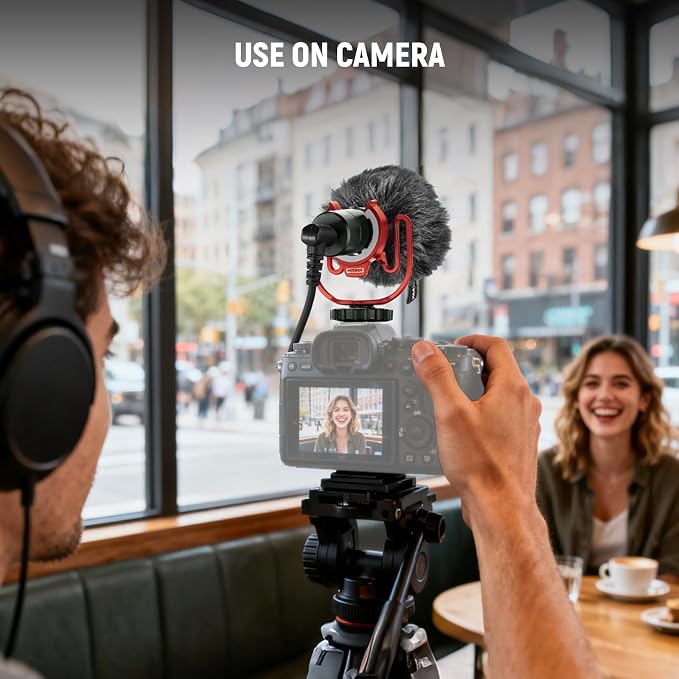 NEEWER Plug & Play Vlog Microphone, 20-20KHz Mini Supercardioid Mic with 3.5mm TRS, USB C OTG Cable, Shock Mount, Windscreen Compatible with iPhone 16 15 14 Samsung S24 Android Tablet Mac Camera, VM10 | 20-20KHz, Compatible with Sony Canon Nikon iPhone... - Image 2
