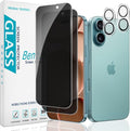 2+2 Pack Privacy Screen Protector for iPhone 16 Plus Tempered Glass | Anti-Spy Privacy Protection, with Camera Lens Protector, Anti Scratch, Bubble Free by Bencuku