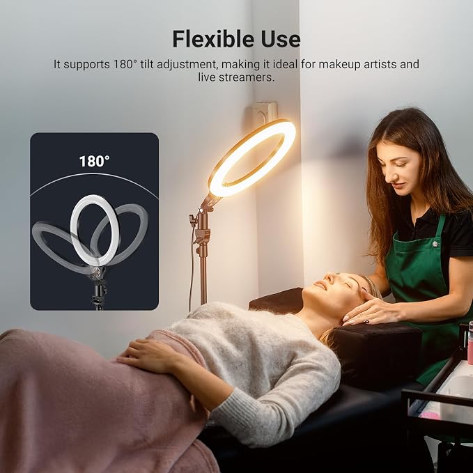 NEEWER ENTRY LEVEL VERSION 10.5" 10W Ring Light with 66" Tripod Stand, Overhead Phone Holder Mount Compatible with iPhone, Bi Color CRI85+ LED Selfie Lighting for TikTok Video Recording Streaming, N43 - Image 5