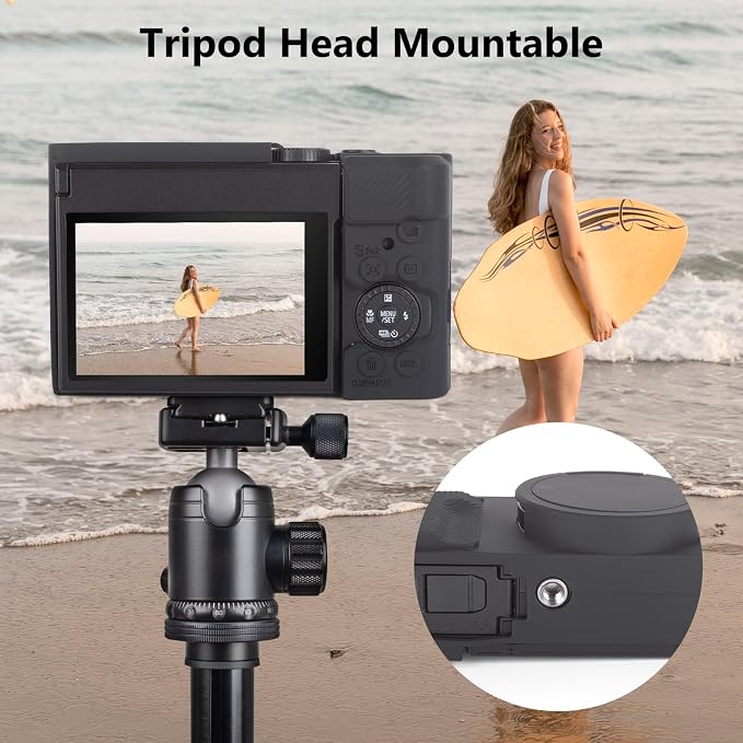 MUZIRI KINOKOO Silicone Sleeve Compatible for Panasonic Lumix ZS99 Camera - Soft Protective Cover for DC-ZS99/TZ99 Digital Camera with Removable Lens Cover - Anti-Slip & Anti-Scratch - Black - Image 7