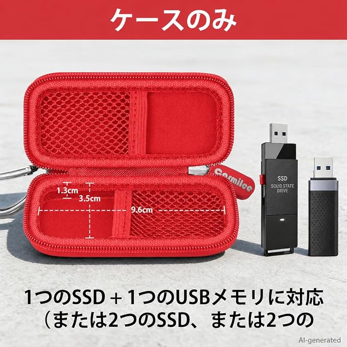 USB Flash Drive Case for SanDisk for Samsung, for SD/SDXC/SDHC Memory Cards | for Buffalo External 1.0TB Portable SSD, Mini Electronic Accessories Organizer, Office/Travel Use, Thumb Drive Bag Only - Image 2