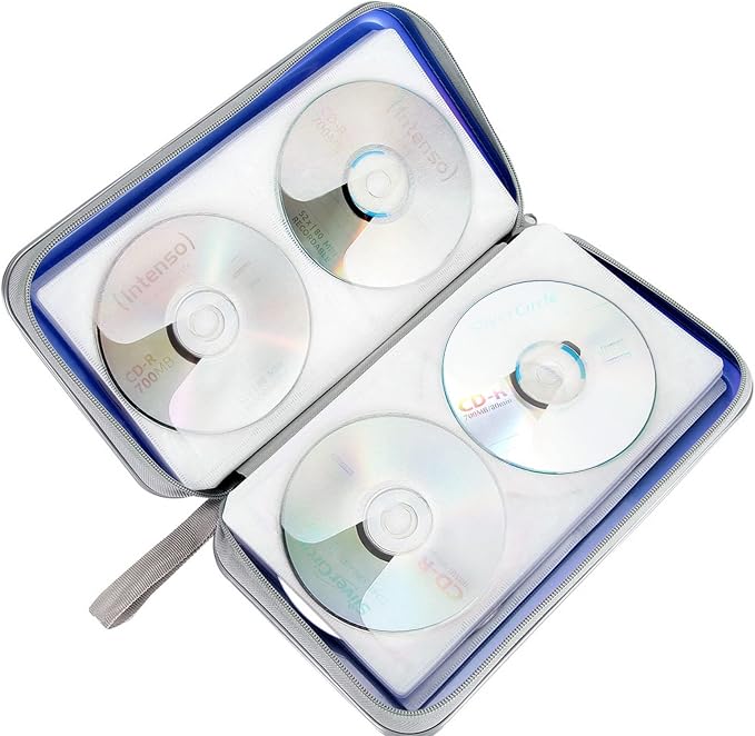 Siveit CD DVD Cases 96 Capacity Disc Storage Binder for Car(Blue) | Hard Plastic CD DVD Disc Cases Storage Binder Wallet for Car Home Office Travel - Image 5