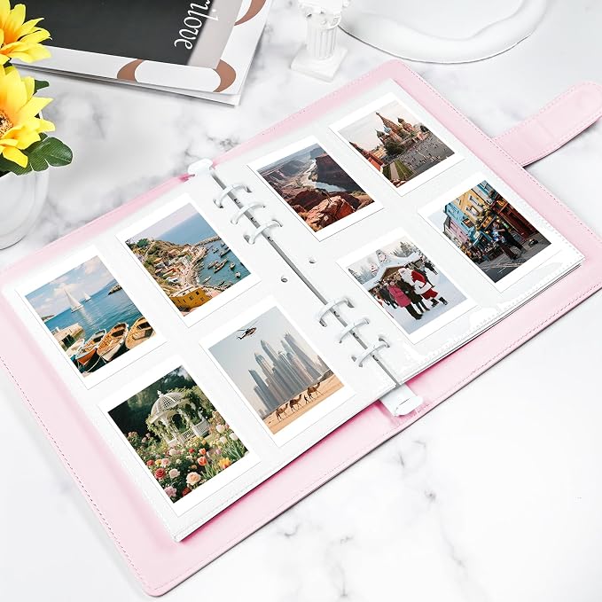 4 Pocket Trading Card Binder Holds 200 Cards, 25 Removable Double-Sided Sleeves, Baseball Card Album, Compatible with Sports, TCG & Game Cards, Card Collection Storage (Pink) - Image 7