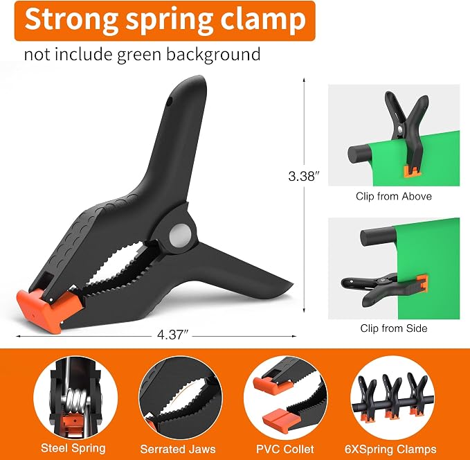 Forlogic Portable T-Shape Backdrop Stand Support Kit 8x5.3ft, Adjustable Photo Green Screen Back Drop Stand for Party, Photography Videography Studio (8×5.3Ft) - Image 6