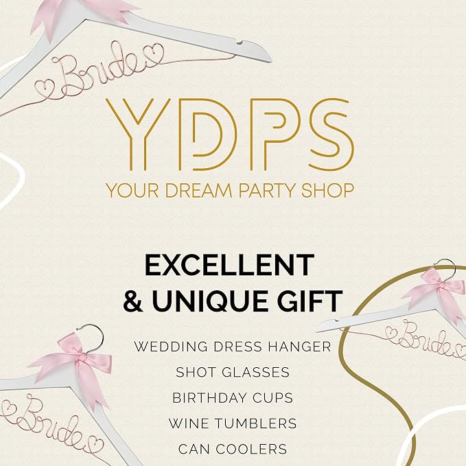 Bride Hanger for Wedding Dress, Wooden Gown Display with White Finish, Elegant Keepsake for Ceremony Photos, Bridal Shower Gift, Getting Ready Accessory for Special Day (White Wood Rose Gold Wire) - Image 8
