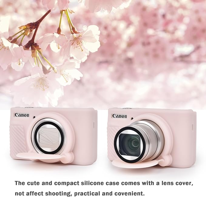 MUZIRI KINOKOO Case for Canon SX740 HS, SX730 HS Camera - Soft Protective Cover Powershot SX740 SX730 HS Silicone Sleeve with Removable Lens Cover - Anti-Slip & Anti-Scratch - Jelly Pink - Image 8