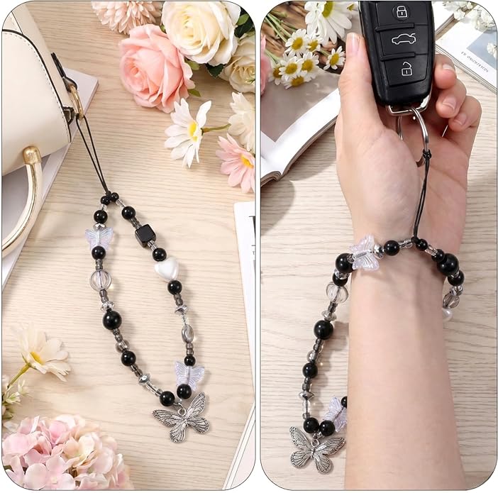 Ouligay Cherry Phone Charm Strap Cute Phones Lanyard Wrist Beaded Camera Strap Wrist Chain String for Bag Case Bags Pendants Decor Chains Small Gifts for Best Friend Sister - Image 3