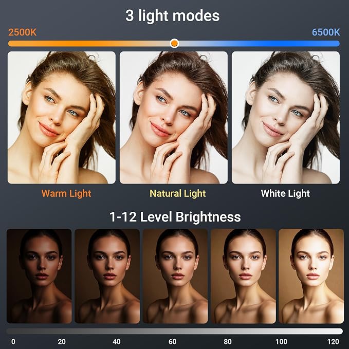 3600mAh Rechargeable Ring Light with Tripod for iPhone, Video Recording | Dimmable Ring Light with Tripod, Perfect for Selfie, Makeup, Live Streaming, TikTok, and Content Creation - Image 6