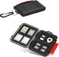 IP67 Waterproof Memory Card Case, Anti-Shock Memory Card Holder for 8 SD SDHC SDXC Cards,4 Micro SD SDHC SDXC TF MSD Cards,4 CFexpress Type-A CFA,2 Nano SIM Storage Carrying Case - Black by Kiorafoto