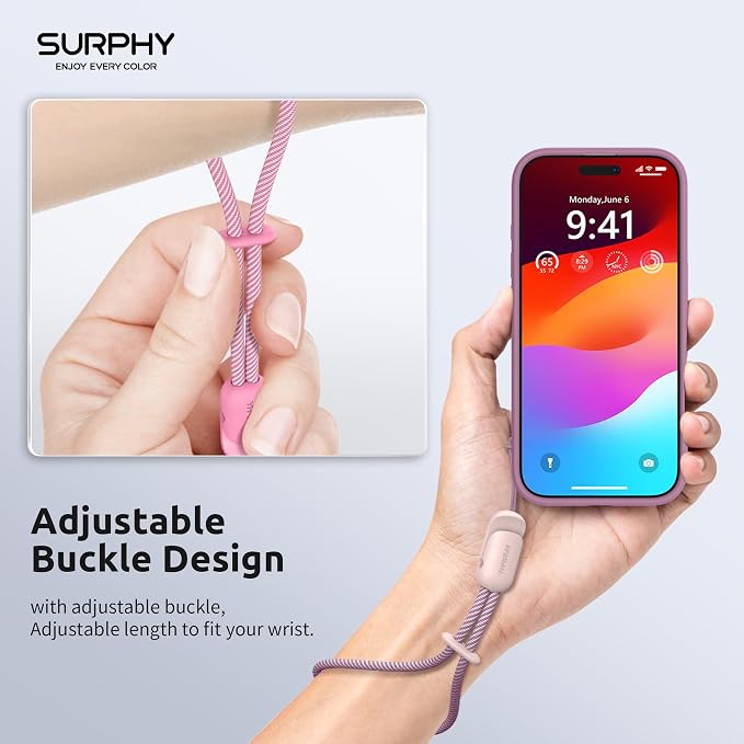 SURPHY 2 Pack Phone Lanyard, Phone Wrist Strap for Case, Camera Wrist Strap | Ultra-Light 2-Color Braided Phone Strap, Cellphone Charm Strap, Anti-Lost Wrist Lanyard for Women and Men, Pink Rose Pink - Image 2