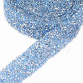 EORTA 1Yard X 3CM Rhinestone Beaded Trim Sparkling Crystal Rhinestone Hotfix Ribbon Iron on Applique Bling Chain Banding Belt for DIY Wedding Bridal Dress Embellishment Phone Wall Decor, Light Blue by EORTA