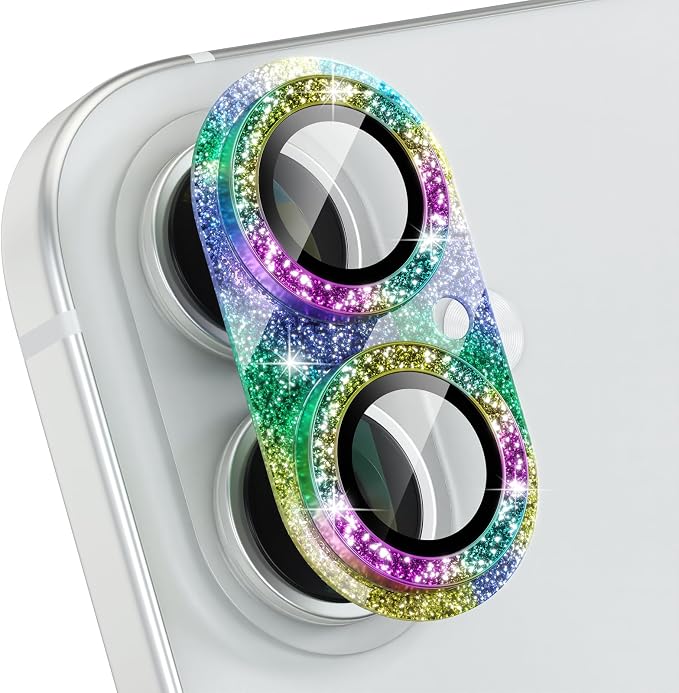 Choiche for iPhone 16 /iPhone 16 Plus Camera Lens Protector, Glitter-Colorful by Choiche