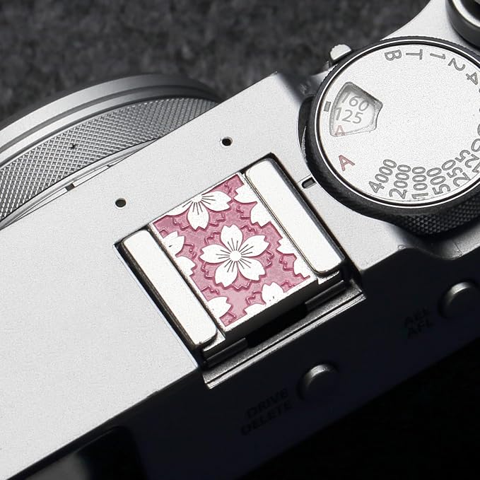 Cherry Blossom Metal Hot Shoe Cover for Fujifilm X100VI XT50 XT30III | Aluminum alloy Pink cherry blossom pattern scratch-resistant hot shoe cover For Fuji XT30III XT20 X100VI XE5 XE4 For Nikon - Image 5